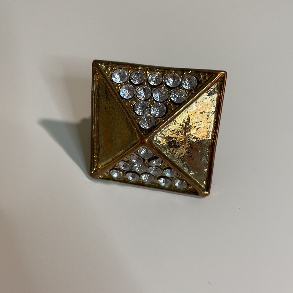 Gold square ring - Picture 4 of 4